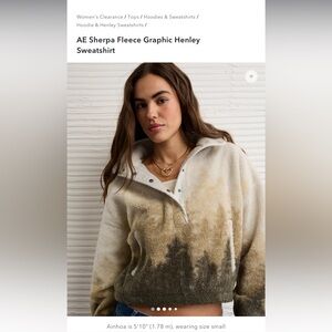 AE Sherpa Fleece Graphic Henley Sweatshirt